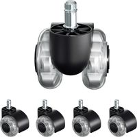 SWANEW Ruote per sedie da ufficio, confezione da 5, 11 x 22 mm, design a doppia ruota, non lascia graffi sul pavimento, diametro: 50 mm