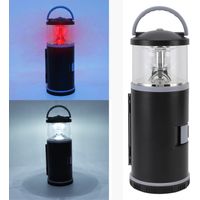 Decdeal Lanterne de camping avec kit d'outils, abat-jour transparent portable, poignée ergonomique, lumière LED alimentée par batterie pour randonnée en plein air, pêche, urgence