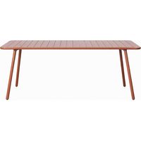 Concept-Usine – Table de jardin repas 8-10 places 200cm – Acier thermolaqué terracotta – Résistante aux rayons UV et à la corrosion – Déperlant