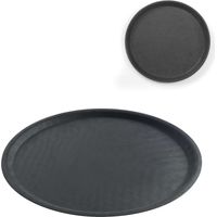 Plateau de service rond et antidérapant, diamètre 46 cm - noir