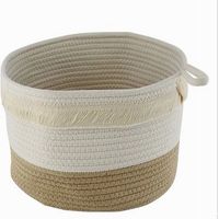 Cestino Porta Biancheria Oggetti Corda Intrecciata Cesto Organizer 30x20cm 10653