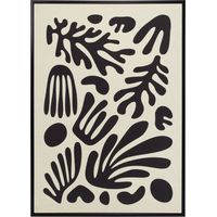 Toile en lin encadré avec des impressions abstraites en 3D de couleur noire 72x52cm