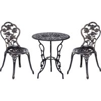 Ensemble de jardin pour 2 personnes, salon de jardin avec table & chaise en bronze