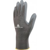 Pack mit 12 Paar gestrickten Handschuhen mit Beschichtung, Gitter 13 PES/PU, grau, Größe 8
