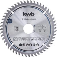 kwb Kreissägeblatt 170 x 30 mm, sehr feiner Schnitt, Sägeblatt geeignet für Arbeitsplatten, Holz und beschichtete Platten