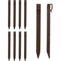 Lot de 20 piquets de jardin en plastique de 24 . piquets d'ancrage en spirale. piquets d'ancrage de paysage. piquets de paysage. piquets de jardin pour clôture de jardin. Marron
