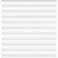 Vidaxl – Store enrouleur zébré blanc 150x150 cm – Tissu 100% polyester – Montage mural ou sans perçage – Intimité et protection solaire