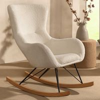Rocky rocking chair - 96x75x101 cm - Bouclé/blanc
