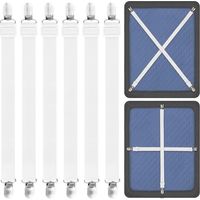 6 Pièces Tendeur Drap Housse, Attache Drap Housse Réglable, Sangle Drap Housse, Elastique Drap Housse pour Draps, Matelas,