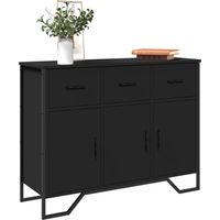 Buffet, Bahut, Armoire de rangement noir 97x32,5x74,5 cm bois d’ingénierie FR108788 DESIGN IN
