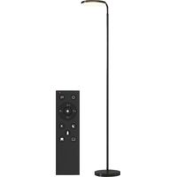 Lampadaire LED, lampe sur pied à intensité variable, tête rotative 350 °, télécommande magnétique, 41x25x177cm, noir
