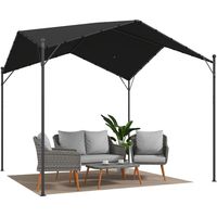 Pergola de jardin 3 x 3 m avec toit incliné, structure métal galvanisé, canopy UPF30+, pavillon extérieur