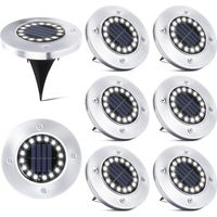 16 LED-Solar-Außenleuchten – 8 wasserdichte Solar-Gartenstrahler für Gehwege, Pfade, Terrassen, Höfe, unterirdische und eingelassene Rasenflächen