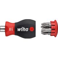 Wiha Giravite con portainserti a magazzino, magnetico Pozidriv, Phillips, con 6 inserti, Stubby, 1/4" (33741)