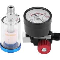 Luftdruckregler, Delaman Luftspritzpistole Luftdruckregler Manometer Inline-Wasserspülfilter-Abscheider-Kit