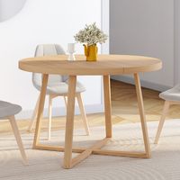 Mesa de comedor redonda SELMA para 4-6 personas efecto haya 110 cm