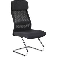Dmora - Chaise de bureau Dlozan, Chaises de salle d'attente de bureau, Chaise de salle d'attente ergonomique, 58x47h105 cm, Noir