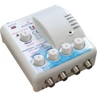 Amplificateur distributeur intérieur 4 sorties F UHF Tonna 402664 - Filtre LTE 700 4G 5G, Gain 22 x 4 dB, réglable avec mesureur LED