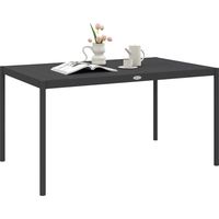 Tavolo da Giardino a Doghe per 6 Persone in Acciaio e Alluminio, 145x90x74 cm, Grigio Scuro