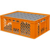 BRB Gläserkiste 600x400 mm für 40 Gläser bis 205 mm Höhe/Durchmesser 67 mm, orange