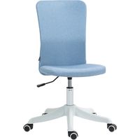 Silla de Oficina con Ruedas Altura Ajustable y Tapizado en Lino Sintético para Oficina o Estudio 53x43x85-93 cm Azul