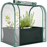 Mini serre verte 68x50x70 cm portable en sac de plantation pour intérieur et extérieur, abri culture design sobre pour semis pratique et mobile