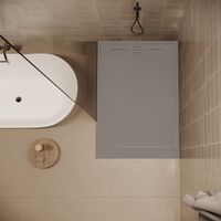 Piatto doccia ultrasottile 80 x 140 cm SALVI in SoliCast® finitura ardesia grigio