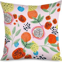 Housse de coussin pêche mignonne, fond pastel