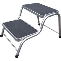 Marchepied double en acier zingué 634x381x380mm – Charge maximale 150kg – Surface antidérapante pour véhicules de loisirs