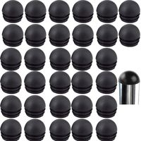 Black Round Chair Leg Tube Caps, Round Chair Leg End Caps, Chair Leg Caps 32 Pieces (22mm)
