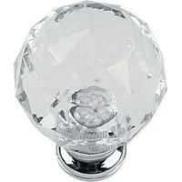 Cadap Icona pulsante trasparente cromo 28 mm