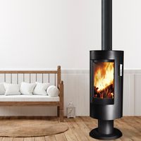 Poêle à bois étanche - SUPRA Chloé sur pied 7 kW Sans couvercle