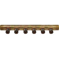 Collecteur à Sertir PER entraxe 40mm Ø3/4" (20/27) Mâle Mâle - 6 Piquages Ø16 avec ses Bagues - Arcanaute