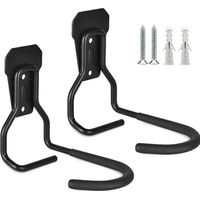 Ensemble de 2 supports à vélos muraux, crochets et fixations murales. Supports à vélos verticaux robustes, adaptés aux garages et aux maisons, conçus pour être solides et peu encombrants.