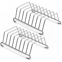 JSSEVN-Lot de 2 Porte-Toast pour Air Fryer Acier Inoxydable 304, Support Pain de Mie Accessoire Friteuse à Air, Grille de Refroidissement,