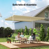 Toile de rechange en polyester crème pour pergola de jardin 3x4m.