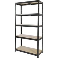 Etagère Rack MODULO STORAGE ROBBUST 2096557 - charge lourde 5 plateaux 40x90cm - hauteur 180cm - Noire
