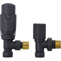 Warmehaus Thermostatic Radiator Valve 15mm Angled Anthracite