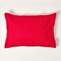 HOMESCAPES Red Egyptian Cotton Oxford Pillowcase 200 Thread Count - Red