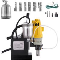 Mophorn Perceuse à colonne magnétique 1100 W, diamètre d'alésage de 1-1/2 pouce (40 mm) MD40, force magnétique de 2810 lb, 670 tr/min avec kit de fraises annulaires HSS 6 pièces