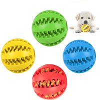 Forreen Dog , 4 Pieces Dog Toy Sturdy Rubber Ball Dog Play Ball Chew Toy for Medium and Small Dogs Clean Teeth (Dark Blue, Green, Red, Yellow)