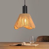 GBLY Lampe Suspension Boho Rotin 1 Flamme Vintage Tressée Corde de Lin E27 Sans Ampoule Pour Salle à Manger Chambre