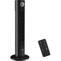 Leiser Säulenventilator 28 dB, Geschwindigkeit 8 m/s, Turmventilator für Schlafzimmer, 12 Geschwindigkeiten, 4 Modi, 12-Stunden-Timer, schwarz