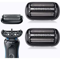 Braun Series 5 53B Original Schwarzer Scherkopf für Herren-Elektrorasierer, Ersatzfolie für eine gründliche und effektive Rasur, Offizielles Ersatzteil (2 Stück 53B)