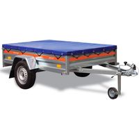 Remorque simple essieu 236 x 125 cm – PTAC 499 kg – Châssis acier galvanisé – Ridelle arrière ouvrante – Transport matériaux divers – Tema - ECO2312