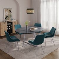 Table de salle à manger Loyd, Anthracite/Gris, 120x120cm extensible, Vicco