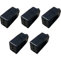 gloca Lot de 5 prises volantes 10A 2P+T Noir Femelle Norme Italienne 250V