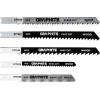 Lame per seghetto Graphite set 5 HCS HSS supporto U 6-12 TPI