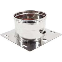 Piastra di base inox aisi 304 per tubo da 120mm con spurgo