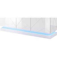 Cama MUEBLES Iluminación LED QIU 2D1K - Azul, Cómoda